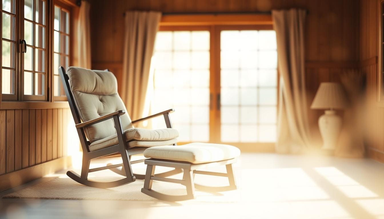 rocking chair and footstool